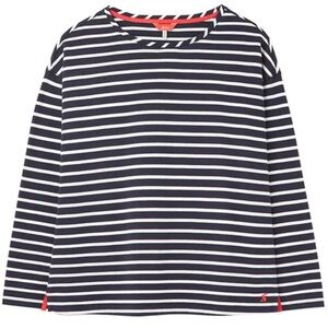 Joules Navy Cream Stripe Marina Dropped Shoulder Jersey Top